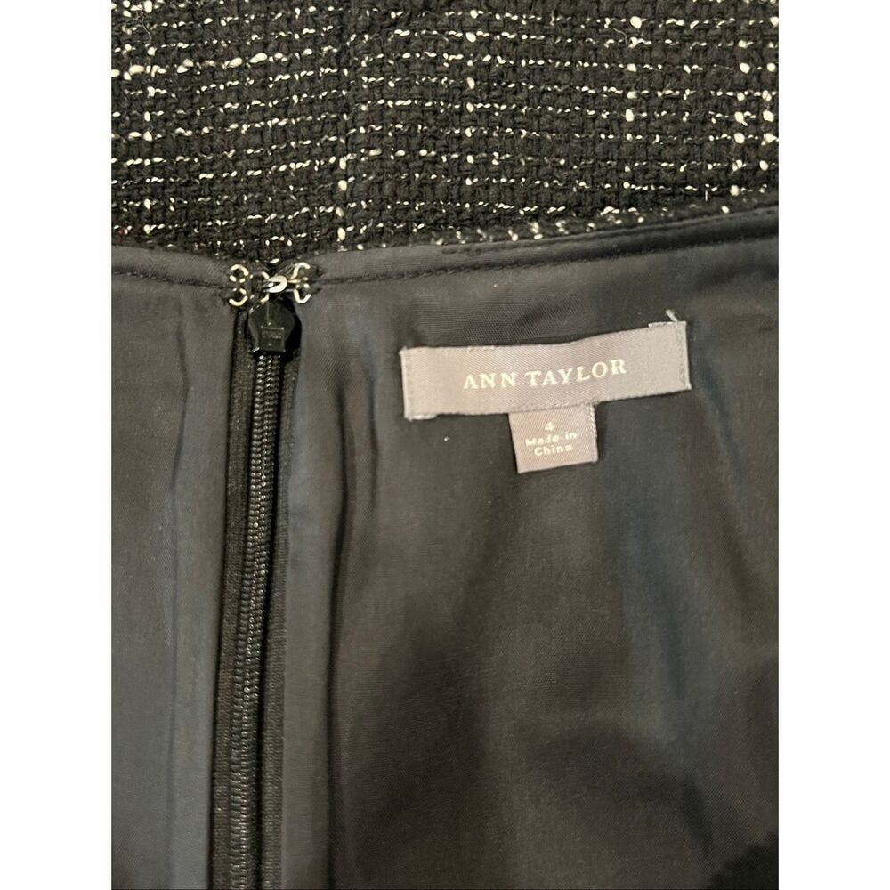 Ann Taylor Women's Marled Woven Fringe Wool Blend Pencil Skirt Black Size 4 - Picture 5 of 6